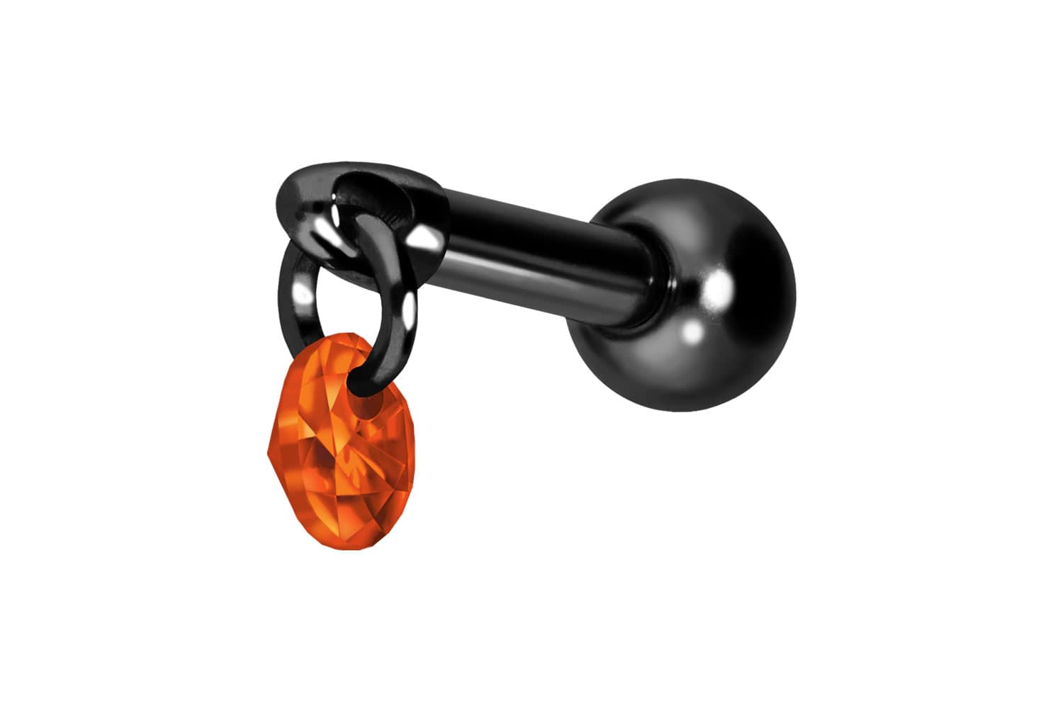 Titan Ohrpiercing mit Innengewinde RUNDER KRISTALL